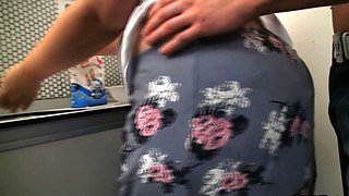 Fucking big belly fat girlfriend on the kitchen