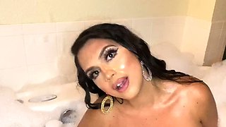 Nasty brunette pornstar with big boobs