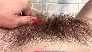 Close up big clit hairy pussy