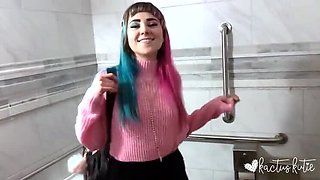 Kactus Kutie Pink Hair Pissing Solo - Tiny Tits Hairy Pussy Golden Shower