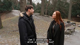 Shame4k. this redheaded cougar met a teenie fellow and instantaneously had sex with him