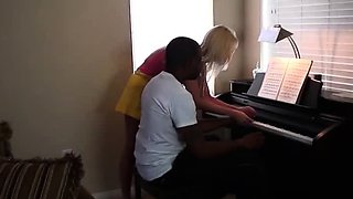 Barbi's naughty piano lessons - Black monster cock deliveres