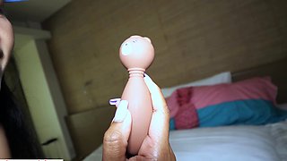 Dude creaming his Thai teen GFs pussy