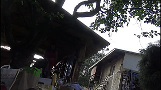 The neighbor has a barbeque party and the girls are shameless and have no panties