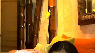 Asian teen blowjob and smallow