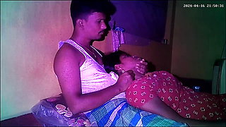 Indian village house wife boobs pressing and romantic movement