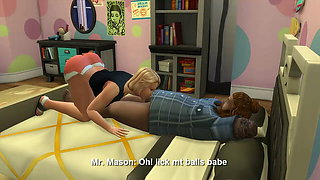 SimsLust - Kelsey let her college friends to get fucked by her foster family - Part 1