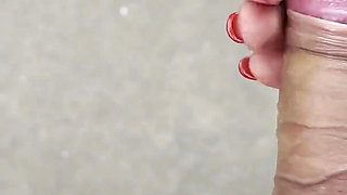 BBW Girl Give Perfect Sloppy Handjob in a Park - Risky and Sloppy