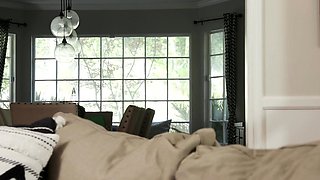 Mina descends beneath the stepbrothers' waistline for the Bi