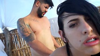 In the golden desert of Egypt, sex with two hot GG Mansion Latinas