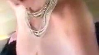 Blonde amateur gives webcam show with toys