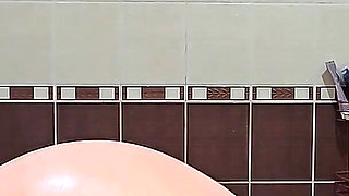 Pretty Chubby Wife with Big Natural Tits Takes a Shower