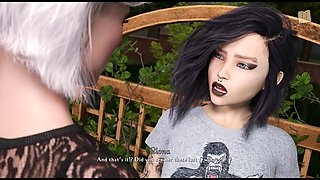 Redhead with big boobs and booty in a steamy visual novel