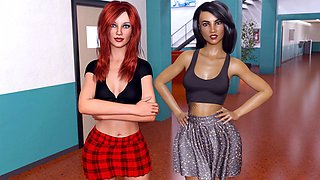 Amazing girl-on-girl hentai action with a milf instructor and big boobs