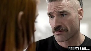 Widowed Dad Can't Resist Son's Hot Redhead GF Maya Kendrick - Teen Cheating & Deepthroat