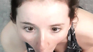 BJ Gagging to a Real Dick