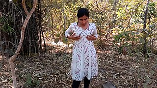 Beautiful Indian Wife Kamini Outdoor Striptease Solo Sex