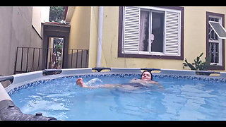 Your Naked Neighbor Showing off in the Pool.