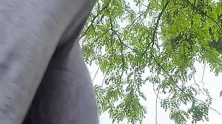 Crazy Shameless Girl Playing in the Rain