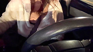 Italian Big Tits Milf Artemisia Love Driving around LA while smoking and flashing her big hot tits long hair fetish