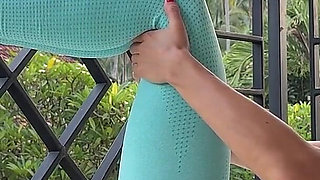 Breath Practice and Express Stretch on Outdoor Balcony