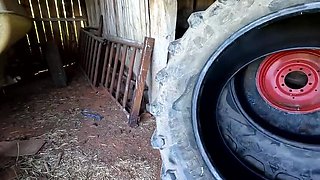 Bouncy Red Tits Outdoor Punishment - Public Shed BDSM & Flashing