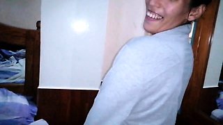 PREGNANT LATINA TEEN GIVES SENSUAL BLOWJOB AFTER SHOWER