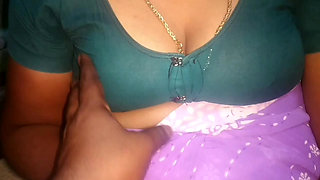 Indian hot tamil aunty beauty boobs show with young man