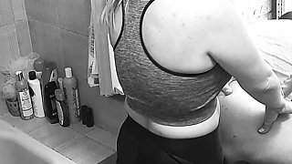 No Mercy POV Bathroom Pegging – Wife Pounds His Ass Until