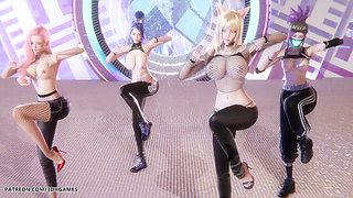 [mmd] Le Sserafim - Girls Eve Sexy Striptease Star Blade Hentai Uncensored