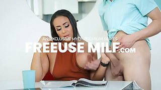 Blond milf with Big Tits gets tricked with vibing egg in her pants while she is in the shower