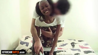 My cute 18YO EBONY maid got on her knees & earned every inch of a FAT TIP