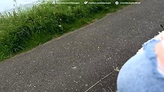 Super Risky Public Handjob on a Bench and Pier - SlipCouple Outdoor Adventure