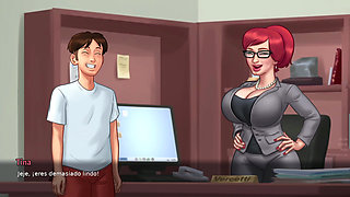 Perverted Exhibitionist Stepmom Wanted To Do It In The Office - Summertime Saga