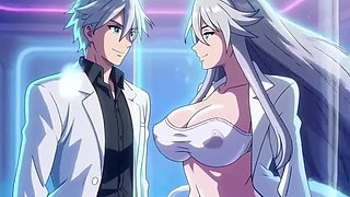 Mad scientist creates perfect futanari clone of himself for sex desire