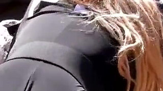 Stunning babe gets anally fucked on the beach