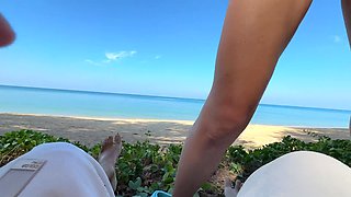 I Let Lusty Busty Blonde MILF Enjoy My Fat Cock And Then Facialized Her Right On the Public Beach