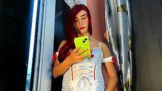 Tattooed Webcam Teen Rides Massive Toy