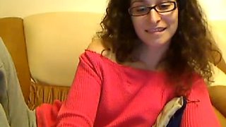 All alone slutty brunette webcam nympho shows off her shaved nice pussy