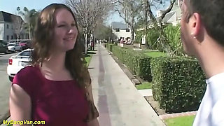 Curvy Teen First Time Fucked in Van - Shy 19 Year Old BangBus