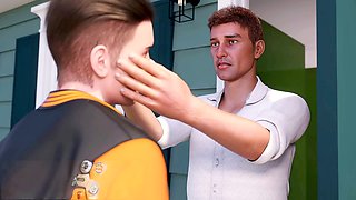 Curvy anime girl with big boobs shows off her bum in Being Dik scenes