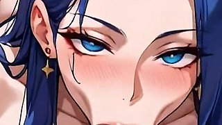 Anime Ai Tattooed Girl Performs Deep Throat
