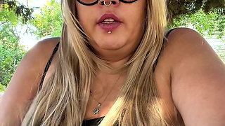BBW Brazilian MILF Goddess Morning Outdoor Smoking Ritual Showing Thighs
