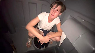 Pissing in Porta Potty