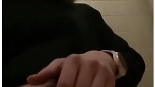 Office worker leaks voice while masturbating in bathroom stall