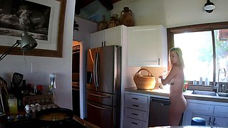 Shy amateur blonde babe masturbating in the bed