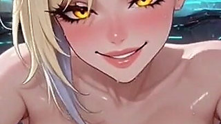 Cyberpunk Anime Women Boobs Shaking, Ai Animation