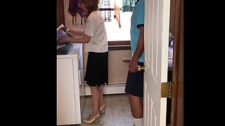 Amateur MILF Sarah Gets Fucked Hard By Neighbor's Big Cock In Laundry Room