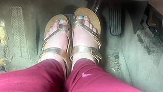 Pedal Pumping in Sandals - Driving with One Foot on Gas and Other on Brake
