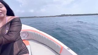 Big Tits Cheating Wife Fucked Hard on Boat - TommyMiller & Melany Latina Outdoor Sex